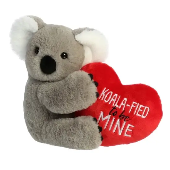 Aurora Val Sayings 7.5" Koalified To Be Mine Grey Stuffed Animal image {4}