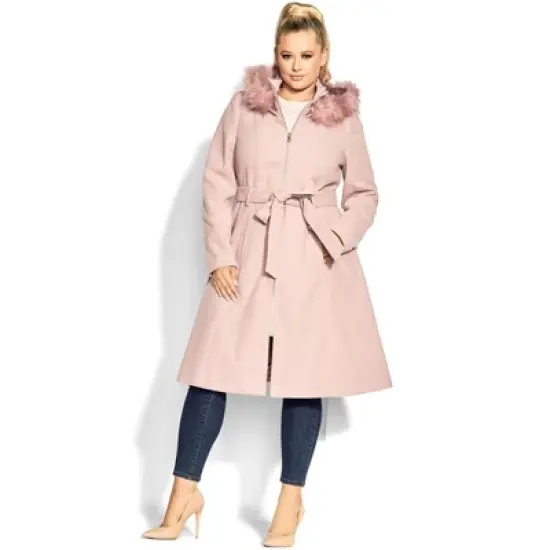 Women's Plus Size Miss Mysterious Coat - blush | CITY CHIC image {5}