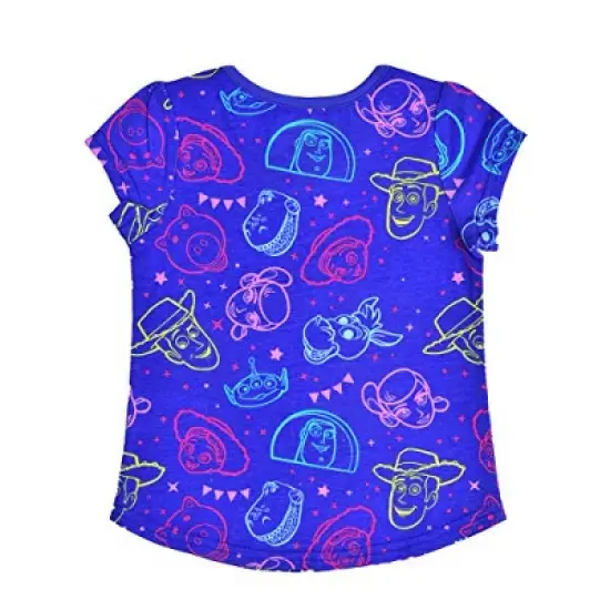 Disney Girl's 4-Pack Stand Back Fellas Toy Story Short Sleeve Graphic Tees for Toddler image {2}