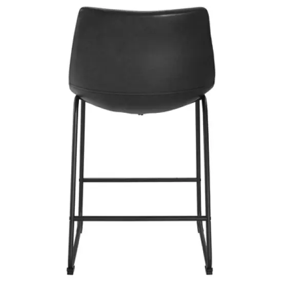 Set of 2 Laslo Modern Upholstered Faux Leather Counter Height Barstools - Saracina Home image {3}