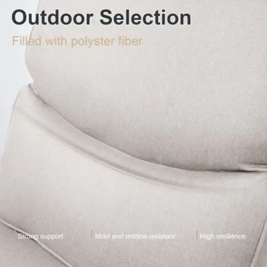 Belord Patio Swivel Chair Set of 4 with 30" Propane Fire Pit Table, Patio Furniture Set with High Back Swivel Rocker Patio Chairs and Firepit Table image {6}