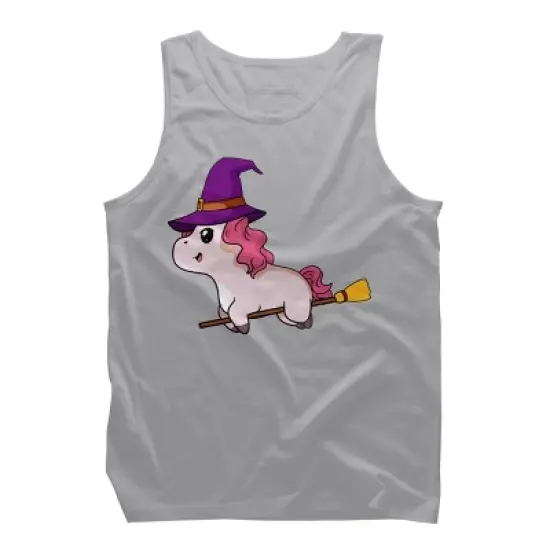 Men's Design By Humans Witch Unicorn Halloween T Shirt By thebeardstudio Tank Top image {8}