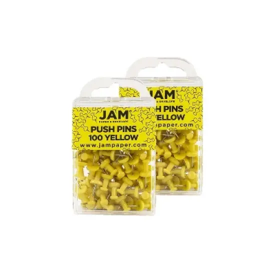 JAM Paper Colored Pushpins Red Push Pins 2 Packs of 100 2242955A image {3}