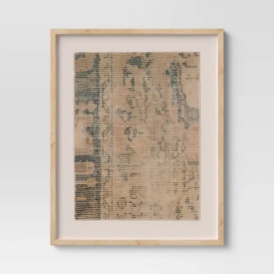 (Set of 2) 24" x 30" Textured Fabric Framed Wall Art - Threshold&trade;: Burlap Material, Abstract Digital Art, Beige Polystyrene Frame image {2}