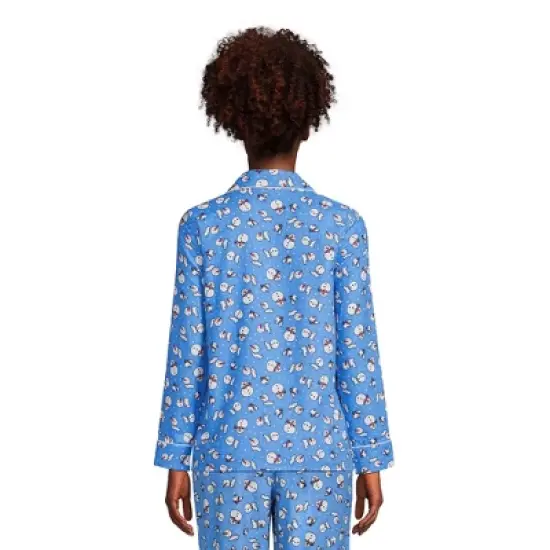 Lands' End Women's Tall Long Sleeve Print Flannel Pajama Top image {1}
