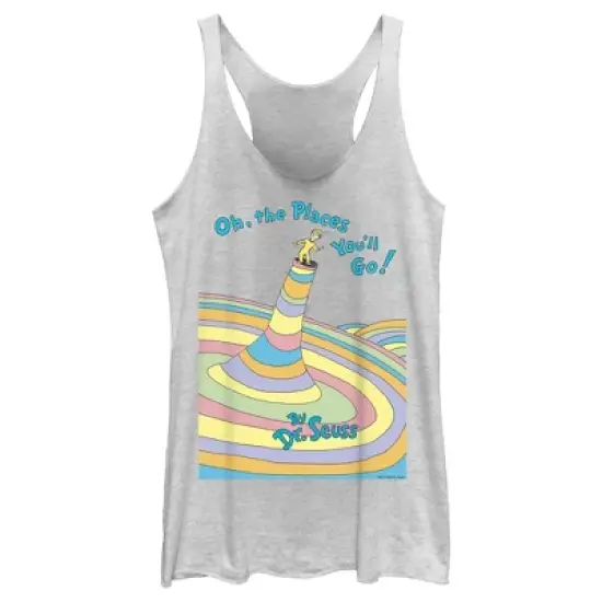 Women's Dr. Seuss Oh The Places You'll Go Book Cover Racerback Tank Top image {3}