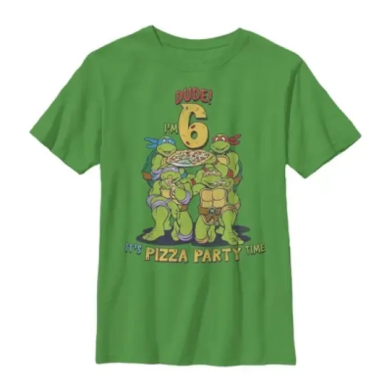 Boy's Teenage Mutant Ninja Turtles 6th Birthday Pizza Party T-Shirt image {2}