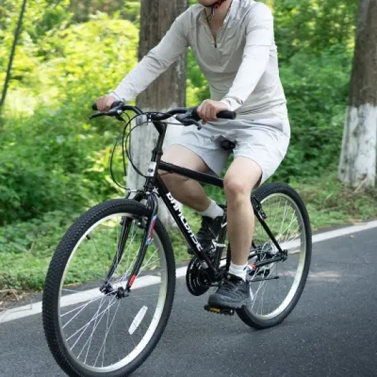 BAMCBASE 24" 26" Mountain Bike, 18 Speeds High-Carbon Steel Frame, Sport Cycling MTB Bicycle for Adult image {1}