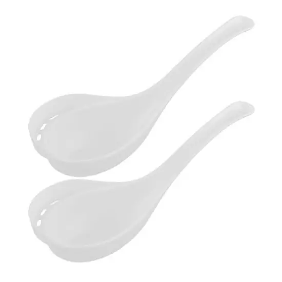 Unique Bargains Home Restaurant Kitchen Curved Grip Soup Ladle Spoon 2 Pcs image {3}