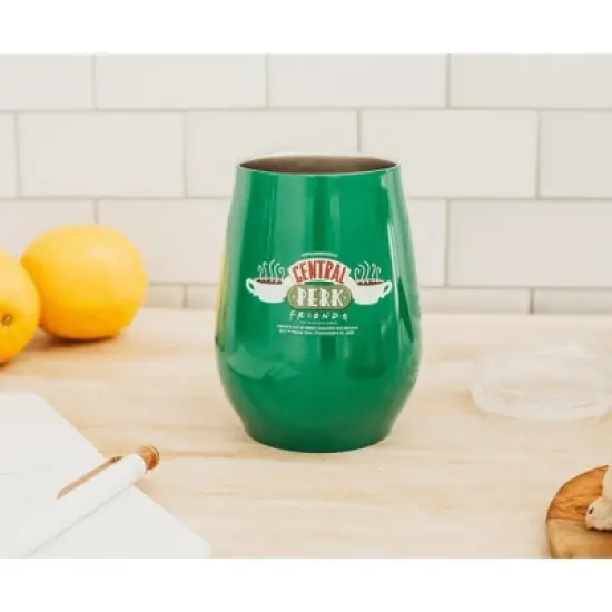 Silver Buffalo Friends Central Perk Double-Walled Stainless Steel Wine Tumbler | 10 Ounces image {2}