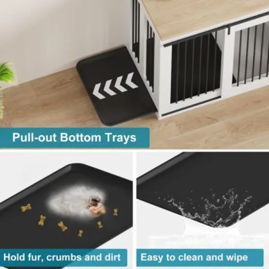 Large Dog Crate Furniture for Large Breed, Heavy Duty Dog Kennel with Divider,All Steel Frame Crate image {4}