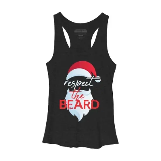 Women's Design By Humans respect the beard santa claus funny christmas By iLCreative Racerback Tank Top image {3}
