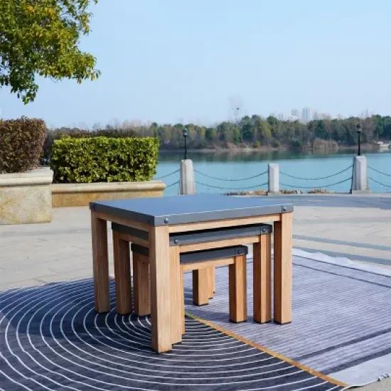 Moda Furnishings Square 27.56'' L x 27.56'' W Outdoor Side Table image {1}