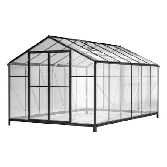 Outdoor 6x8 FT Greenhouse, Aluminum Large Walk-in Greenhouse, Polycarbonate Greenhouse with Quick Setup Structure and Roof Vent-Coolbibila image {4}