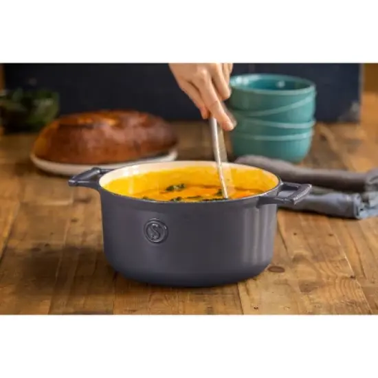 Saveur Selects Voyage Series 5qt Enameled Cast Iron Casserole with Stainless Steel Lid image {2}