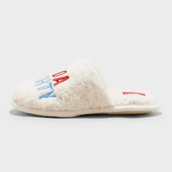 Women's Holiday Kinda Naughty Kinda Nice Scuff Slippers - Wondershop&trade; Cream image {1}