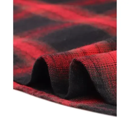 cheibear Womens Nightgown Sleepshirt with Pockets Lounge Sleepwear Plaid Pajama Dress image {4}