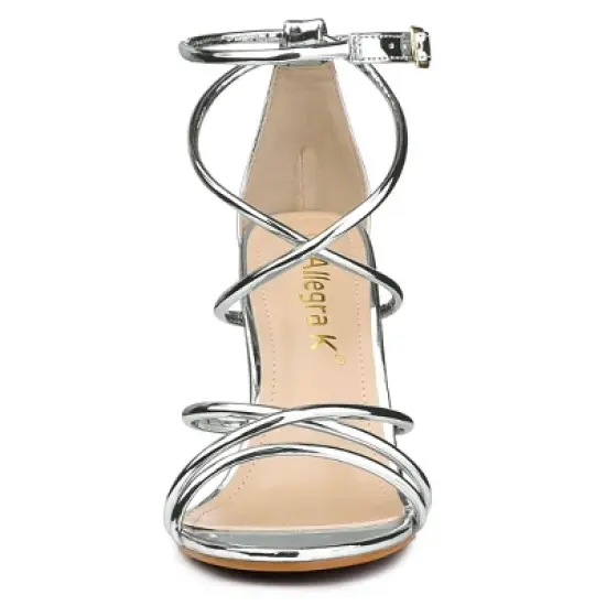 Allegra K Women's Open Toe Strappy Straps Stiletto Heel image {2}
