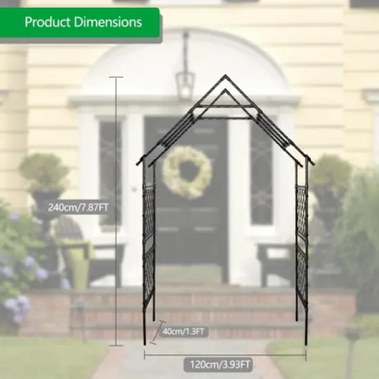Steel Garden Arch Arbor Trellis 7.87x3.93Ft Metal Outdoor Patio Arch for Climbing Plants, Wedding, Yard, Garden Decor, Weather-Resistant image {2}