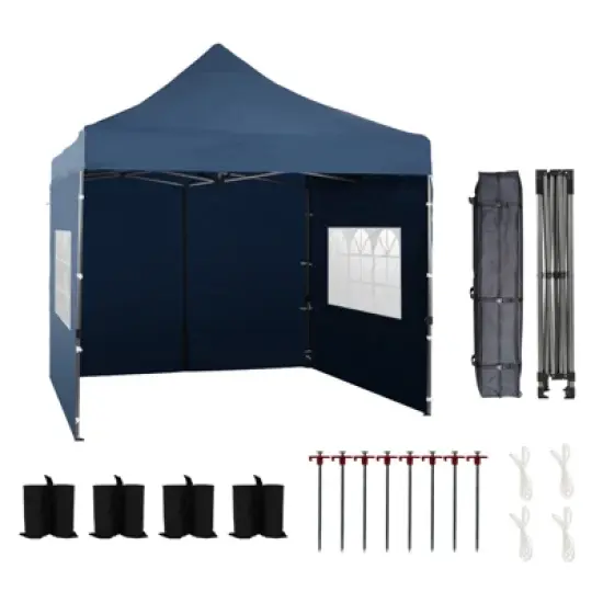 Aoodor 10' &times; 10' Commercial Instant Pop Up Canopy Tent, 3 Adjustable Heights,  Fully Waterproof Portable Gazebo Shelter, with Wheeled Bag image {8}