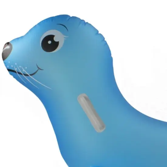 Pool Central 46" Inflatable Blue Sea Lion Ride On Pool Float with Handles image {2}