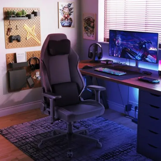 Costway Gaming Chair Ergonomic High Back Computer Chair with Rocking Function & 2D Armrests image {1}