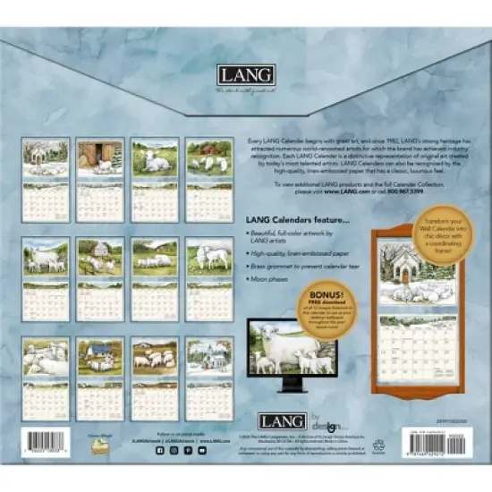 Lang 2024 Wall Calendar 24"x12" The Lord Is My Shepherd image {2}