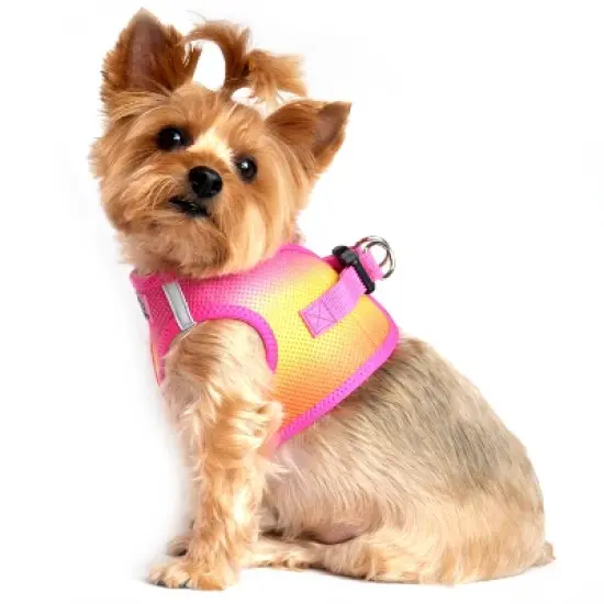 Doggie Design American River Choke Free Dog Harness Ombre Collection-Raspberry Pink and Orange image {2}