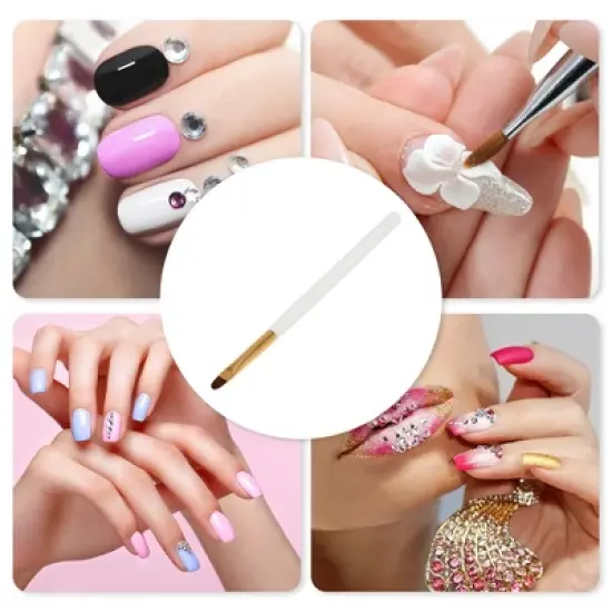 Unique Bargains Small Round Head Nail Painting Brushes for Home DIY Gold Tone Clear White 1 Pc image {5}