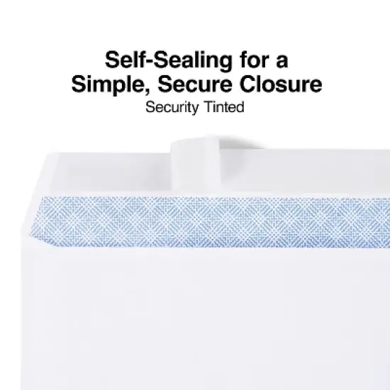 Staples Simply QuickStrip Security Tint #6 3/4 Env 3 5/8" x 6 1/2" White 50/BX 862999 image {1}