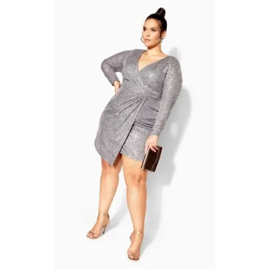 Women's Plus Size Razzle Dress - Metal | CITY CHIC image {5}
