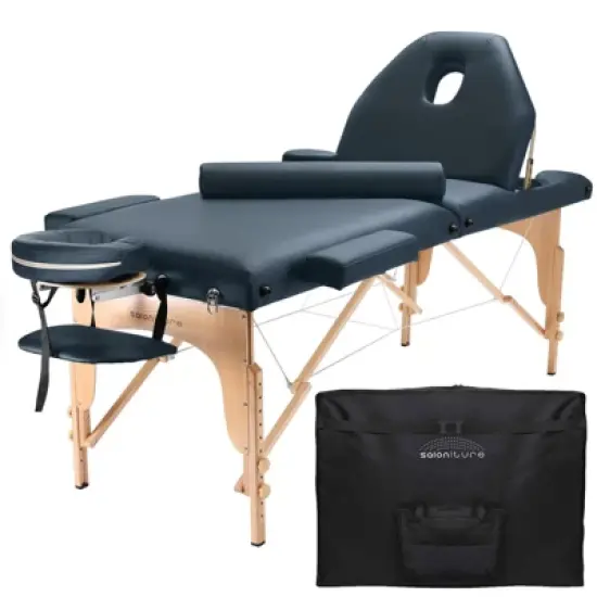 Saloniture Professional Portable Massage Table with Backrest image {10}