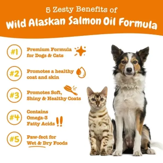 Zesty Paws Wild Alaskan Omega-3 Blend Pollock + Salmon Oil Skin and Coat Support Formula for Dogs and Cats - 8 fl oz image {8}