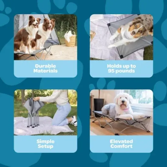 Carlson Elevated Dog Cot Bed - Gray image {2}