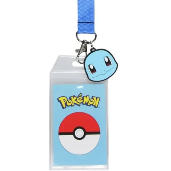 Pokemon Squirtle 007 ID Badge Holder Rubber Charm 2-Sided Breakaway Lanyard image {1}