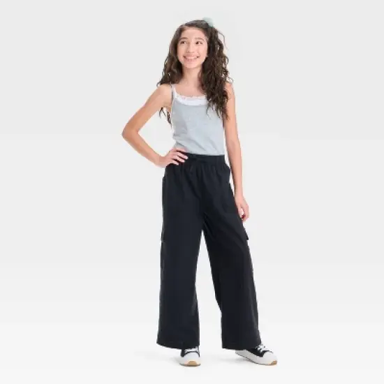Girls' Wide Leg Soft Cargo Pants - art class&trade; image {2}