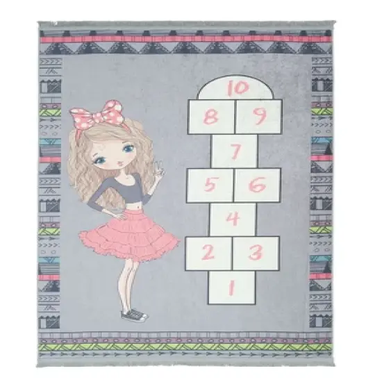 Mother Ruggers Hoppy Scotch Machine Washable Colorful Kid's Rug image {1}