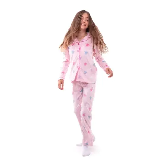 Sleep On It Girls Unicorn 2-Piece Button Up Fleece Coat Pajama Sleep Set image {2}