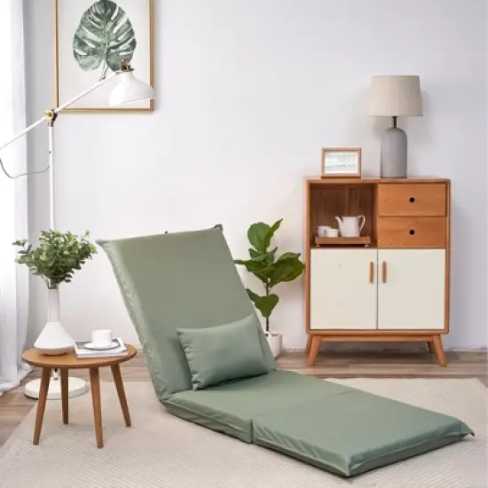 GDFStudio Kama Outdoor/Indoor Folding Metal Upholstered Lounge Chair, 70.86" Adjustable Cushion with Carry Bag image {1}