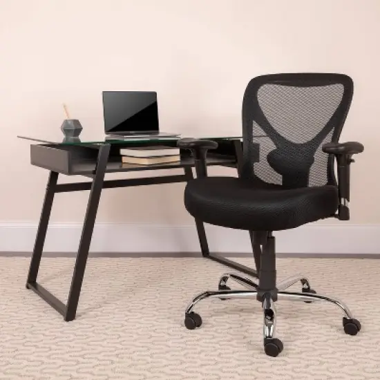 HERCULES Series 400 lb. Capacity Big & Tall Swivel Task Chair Black Mesh - Flash Furniture image {5}