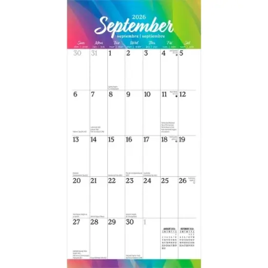 BrownTrout Big and Bright Large Print 2026 12"x24" Hanging Square Wall Calendar Plastic-Free image {3}