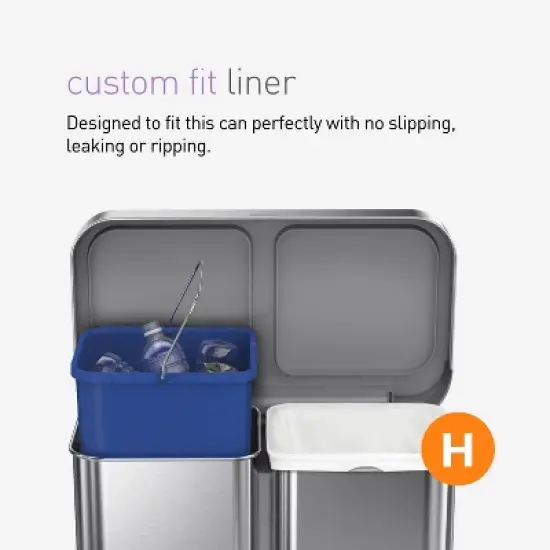 simplehuman Code H 200 Count, Genuine Custom Fit Liners, Drawstring Trash Bags in Dispenser Packs, 30-35 Liter / 8-9 Gallon, White image {2}