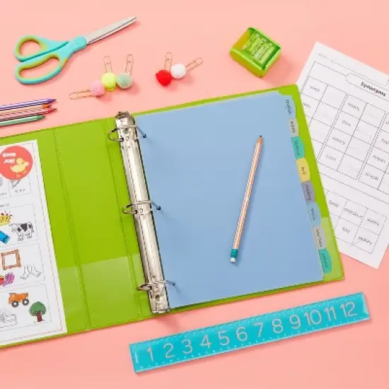 Avery Big Tab Write & Erase Durable Plastic Dividers for 3 Ring Binders, 8-Tab Sets, Pastel Multicolor, 3 Sets (31351) image {6}