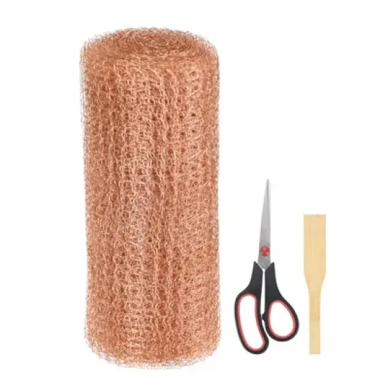 Unique Bargains Copper Mesh Rustproof Flexible Durable Copper Wool W Precision Scissor and Wood Stick 1 Set image {6}