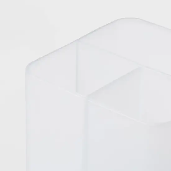 Plastic Pencil Holder Clear - Brightroom&trade;: Desk Organizer & Pencil Cup for Office & Stationery Organization image {2}