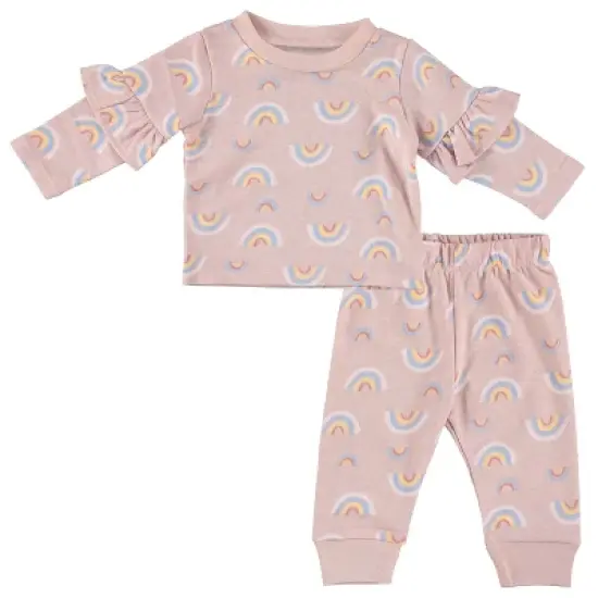 Chick Pea Baby Girl Layette Long Sleeve Newborn Onesie and Pants Jogger Set image {11}
