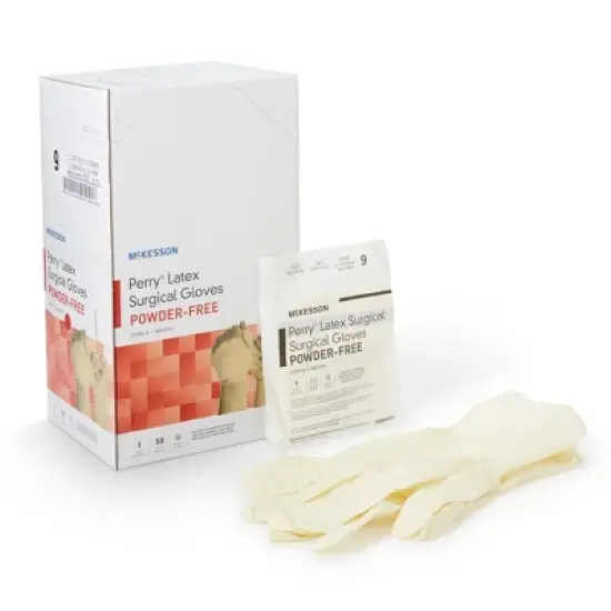 Latex McKesson Performance Perry Plus Surgical Glove Beige Sterile image {7}