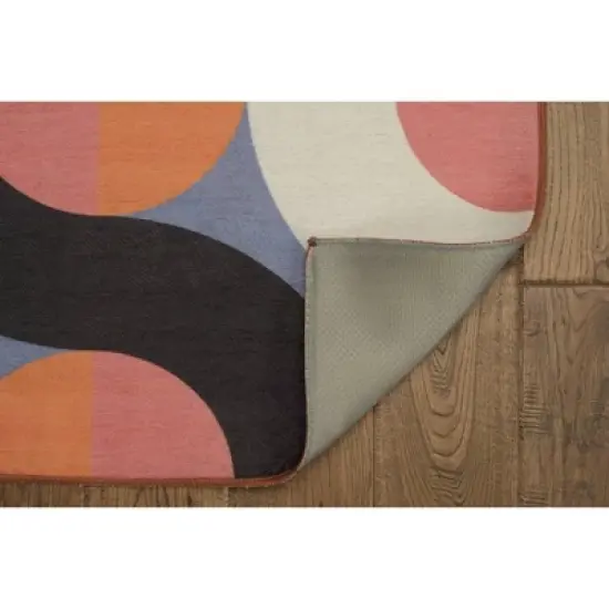 Rexford Washable Outdoor Rug Orange/Pink - Linon image {3}