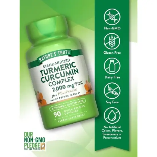 Nature's Truth Turmeric Curcumin Supplement 2000mg with Bioperine | 90 Capsules image {2}