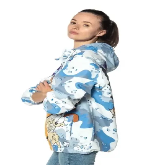 Members Only - Women's Garfield Windbreaker Oversized Jacket - Blue image {1}